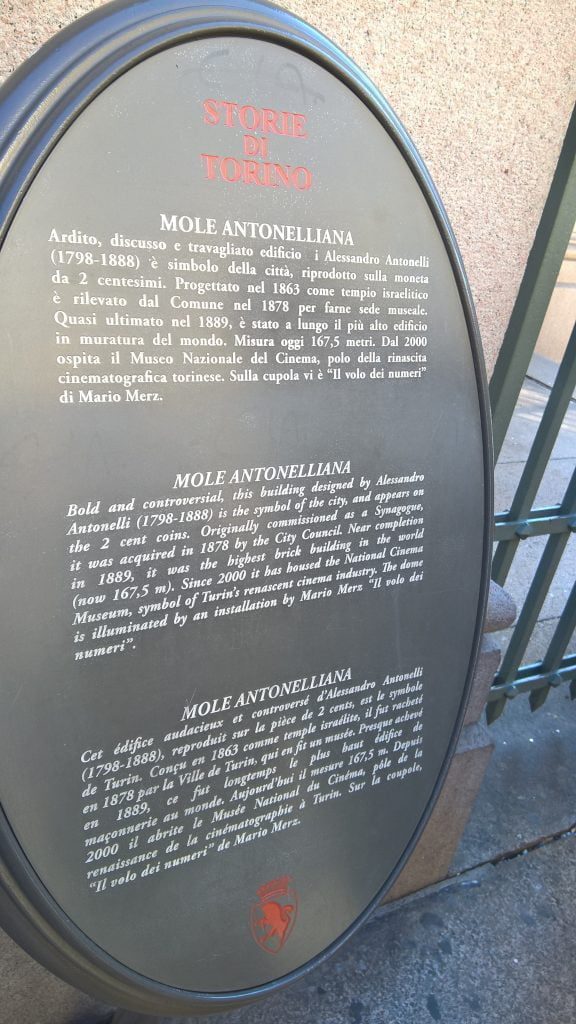 Story of the Mole Antonelliana - at the entrance