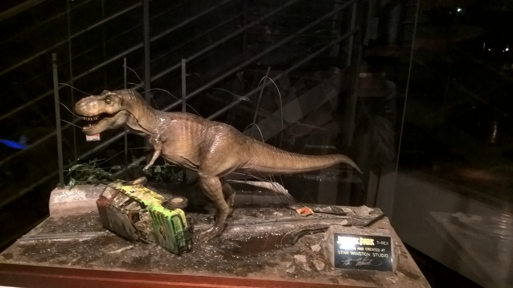 A model of a scene from Jurassic Park (Movie) at the Cinema Museum