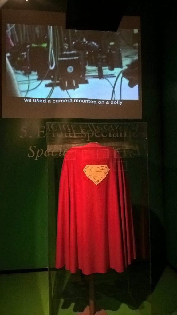 A sample of SuperMan's Cape at the Cinema Museum